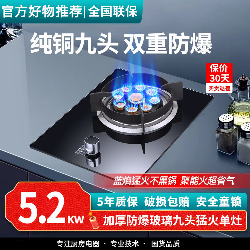 熄火保护装置煤气灶九头猛火单灶