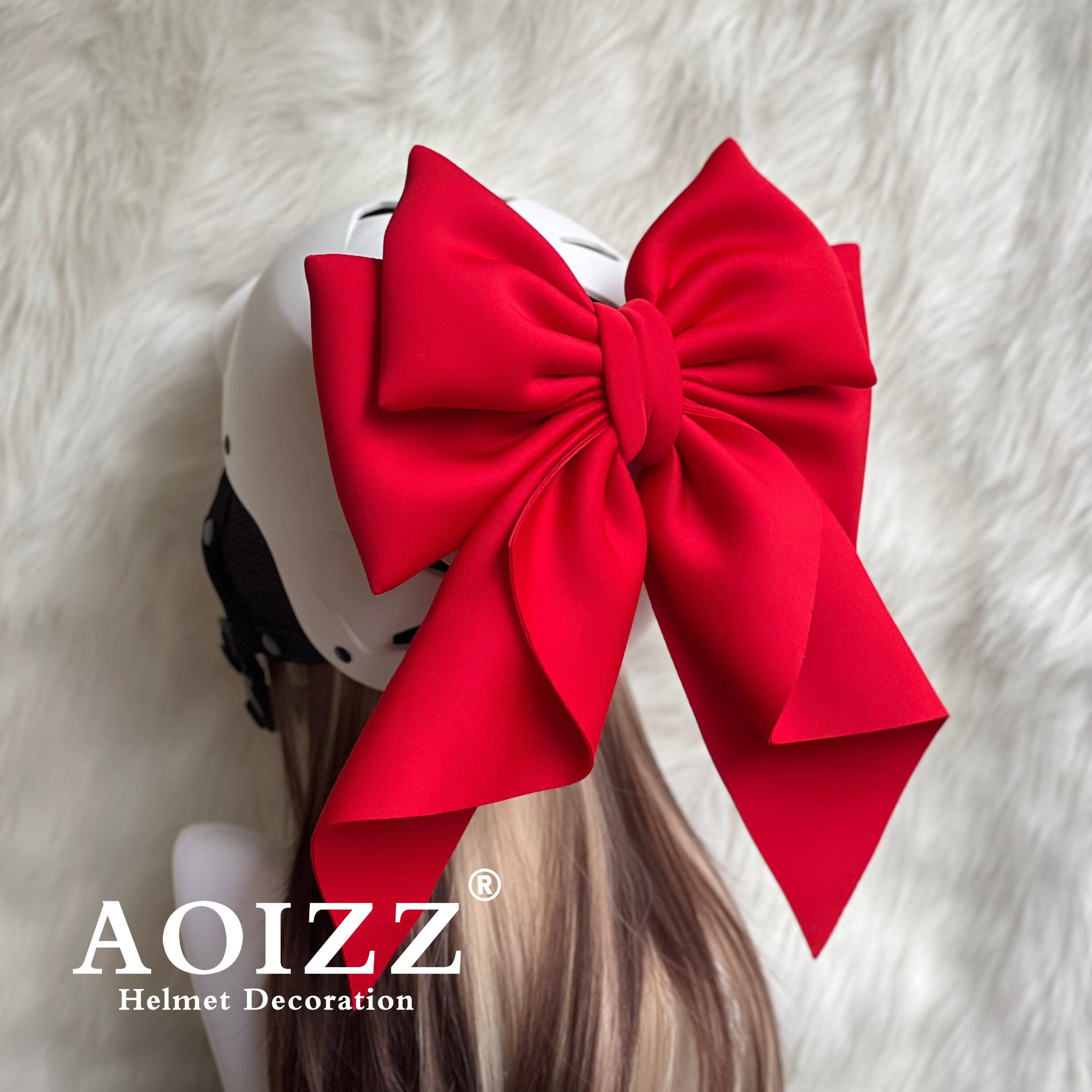 头盔蝴蝶结头顶卡扣配件魔术贴机车女骑行全盔电动车滑雪头盔装饰