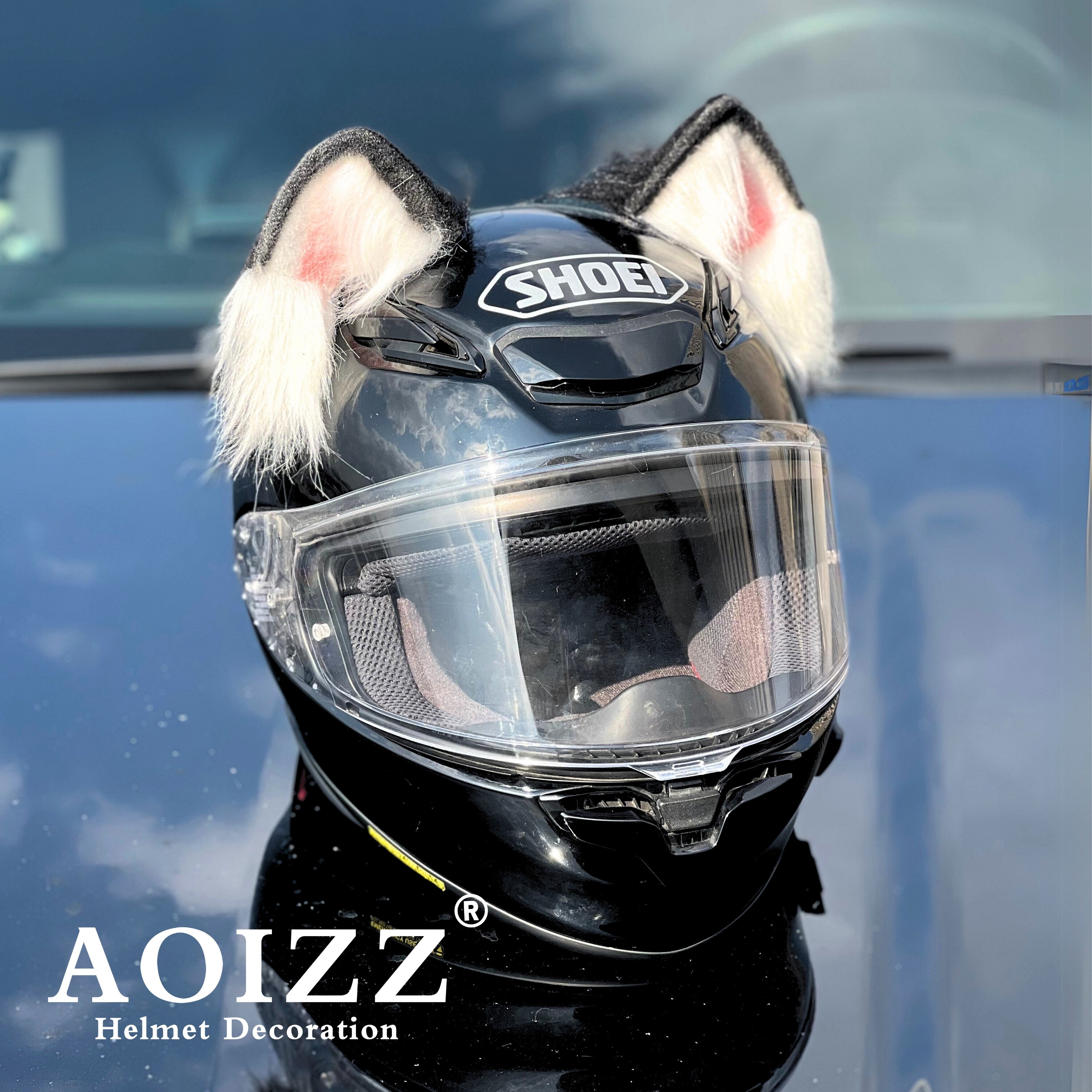 AOIZZ头盔耳朵摩托机车外卖头盔装饰顶部装饰滑雪头盔装饰小配件,摩托车/装备/配件,头盔饰配,淘宝优惠券,粉丝福利购,淘宝优惠卷