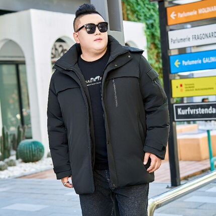 2024男士大码加肥加大中长款加厚立领羽绒服外套