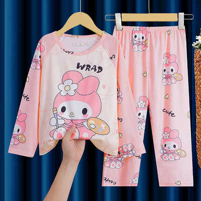 女童睡衣2025新款春秋季长袖薄款卡通儿童女孩洋气中童家居服套装