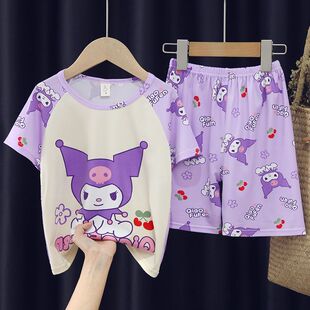 男孩女童薄款 夏季 卡通宝宝空调服套装 短裤 棉质家居服 儿童睡衣短袖