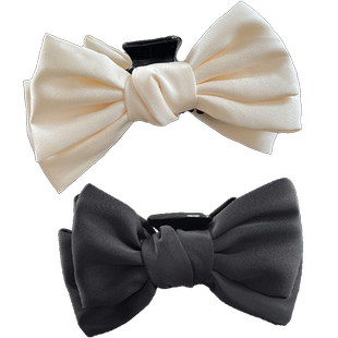 儿童蝴蝶结抓夹后脑勺红色发饰女童顶夹双面绸段网红在逃公主发夹