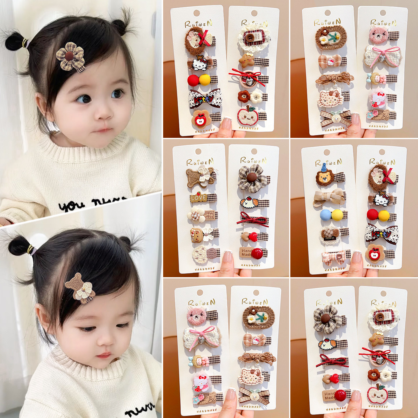 婴儿汗毛夹宝宝发夹儿童碎发夹包布发量少bb夹女童头饰发卡不伤发,童装/婴儿装/亲子装,发饰,淘宝优惠券,粉丝福利购,淘宝优惠卷