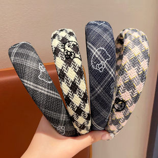 格纹海绵发箍儿童可爱包布女童头饰小女孩头箍压发不勒头发饰发卡