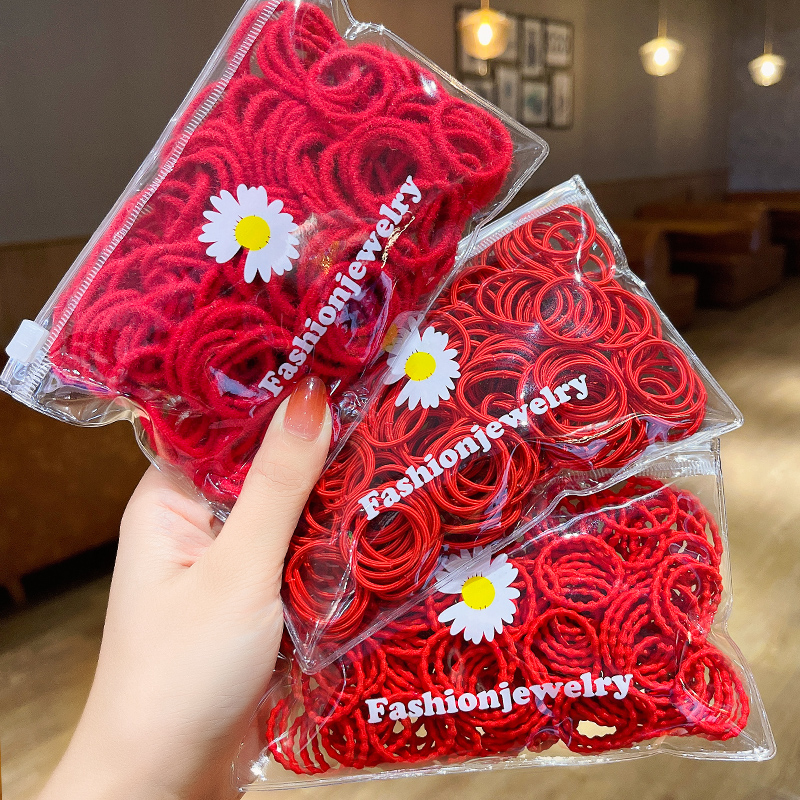 红色头饰儿童皮筋不伤好宝宝