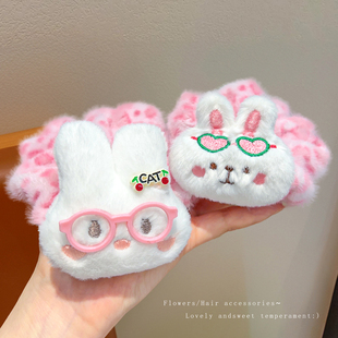 儿童毛绒发圈可爱卡通小兔发绳女童宝宝扎发高弹力耐用头绳不伤发