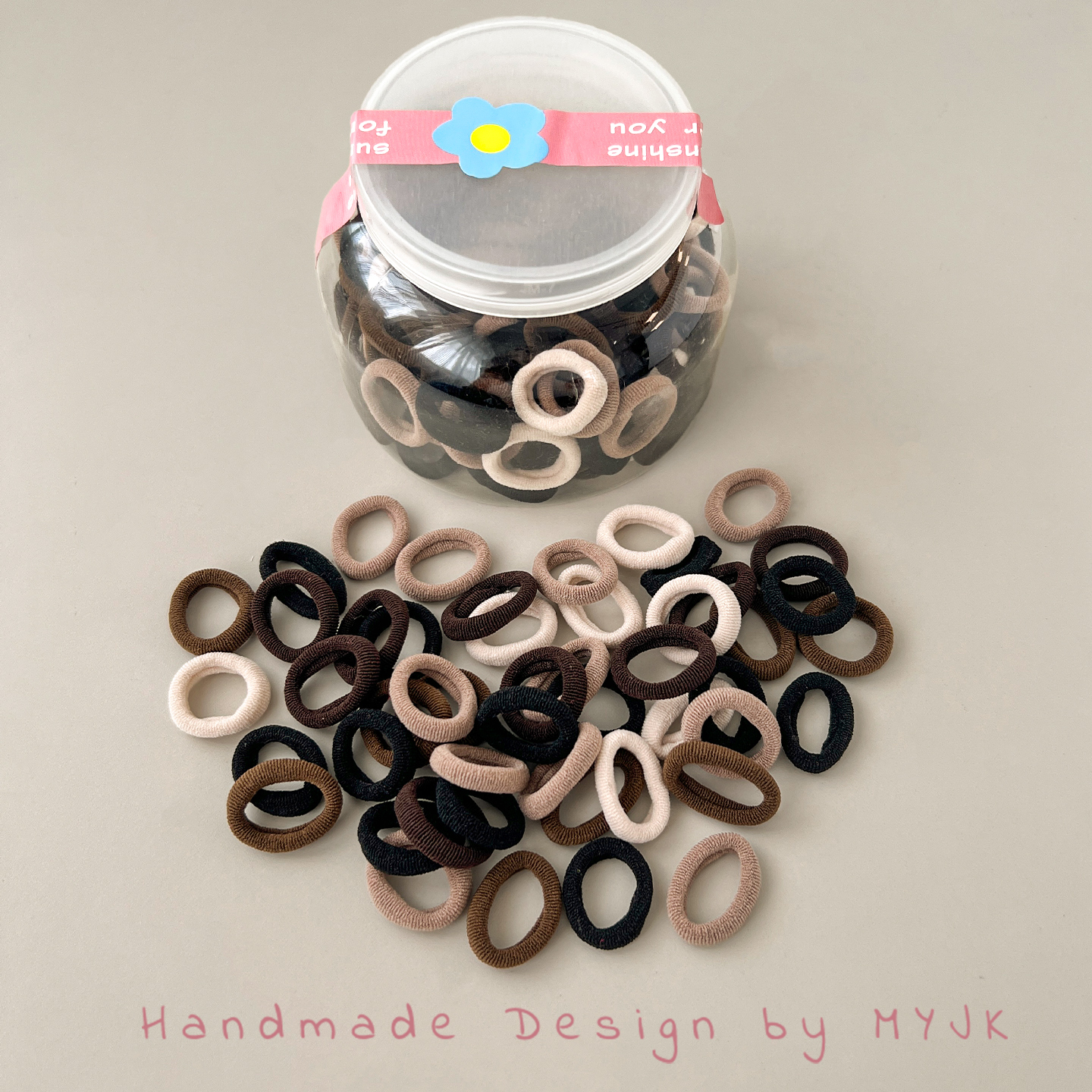 高弹力咖色拇指圈儿童发圈不伤发耐用扎头发小号皮筋宝宝专用发绳