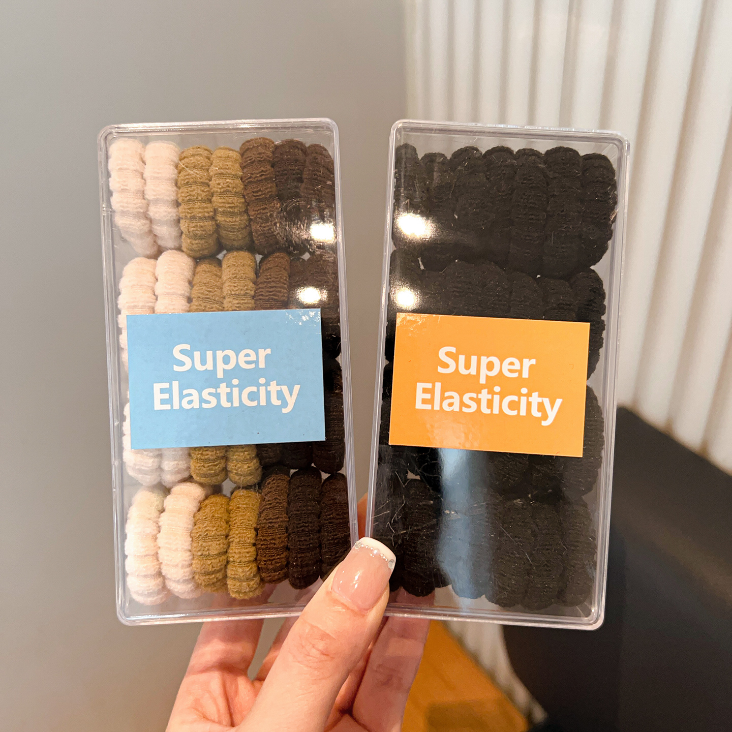 儿童盒装高弹力彩色发圈女童扎头发橡皮筋头绳耐用发绳高马尾头饰