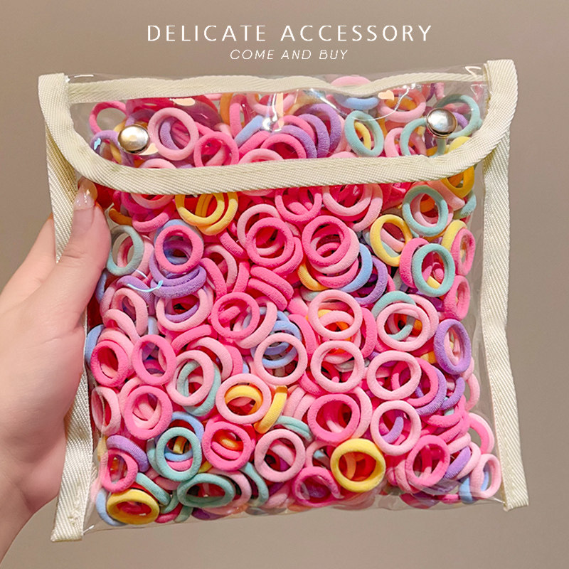 儿童糖果色发圈宝宝高弹力耐用无痕扎发头绳小女孩橡皮筋辫子头饰