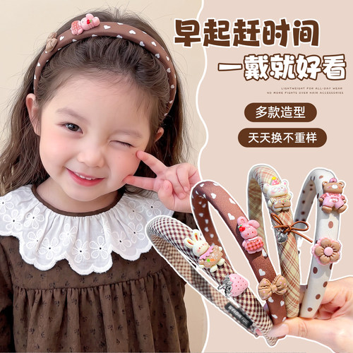 女童秋冬不勒头刘海发箍
