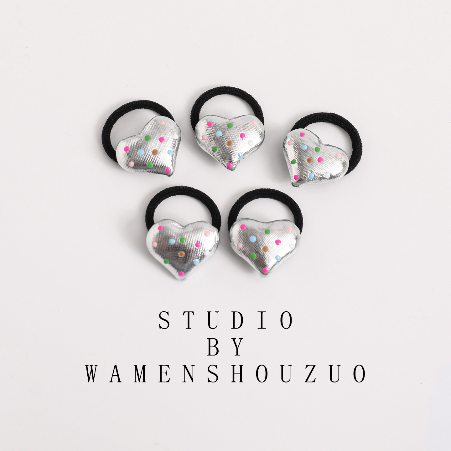 儿童发圈爱心发绳女童宝宝高弹力不伤发简约皮筋小女孩扎头发头绳