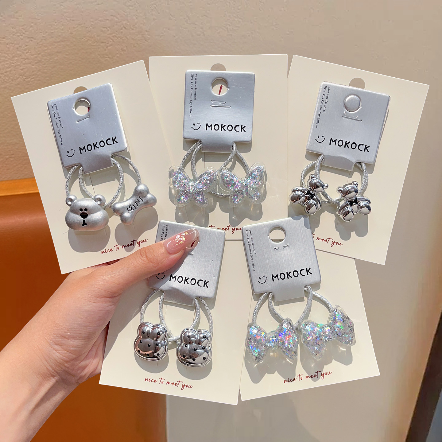 银色发绳儿童皮筋女童头绳头饰高级感扎头发高弹力发饰不伤发时尚