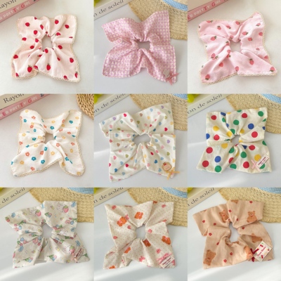 儿童碎花方巾发圈女童扎马尾皮筋小女孩大肠圈宝宝发绳丸子头发饰