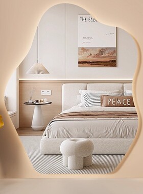 led带灯云朵梳妆台镜子化妆镜壁挂主卧梳妆镜挂墙智能触摸屏a0227