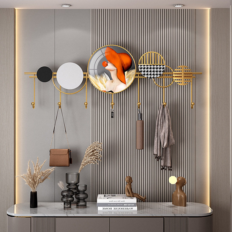 铁艺装饰挂钩进门玄关钥匙玄关挂衣架壁挂墙上创意轻奢入户挂衣钩