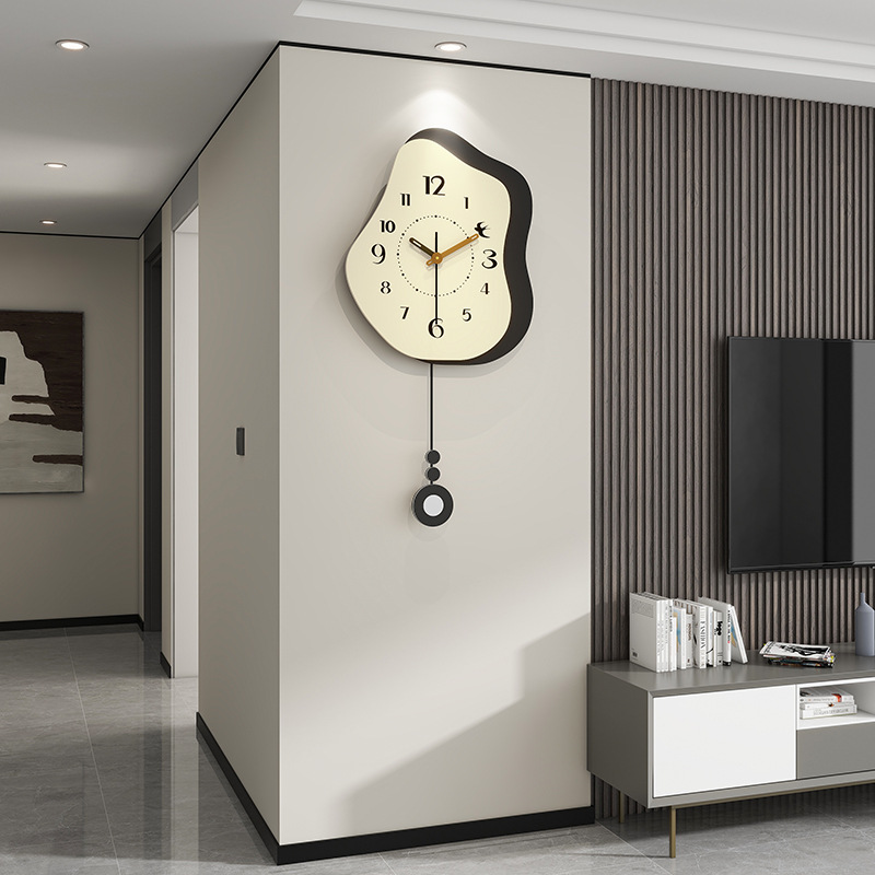 时尚创意挂钟客厅现代简约家用装饰静音钟表免打孔时钟挂墙壁挂式