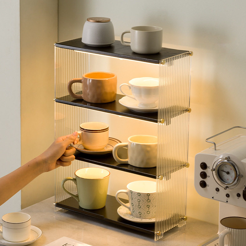 餐桌杯子收纳置物架柜内杯架茶杯储物架桌面水杯架放茶具神a0795