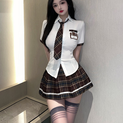 情调夏日可外穿性感纯欲内衣火辣制服睡裙套装2024新款大码女短裙