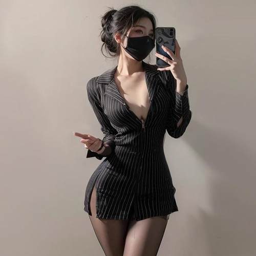 晴趣内衣诱惑激情秘书制服睡裙
