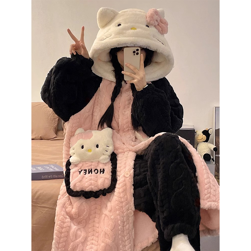 hellokitty珊瑚绒睡衣女