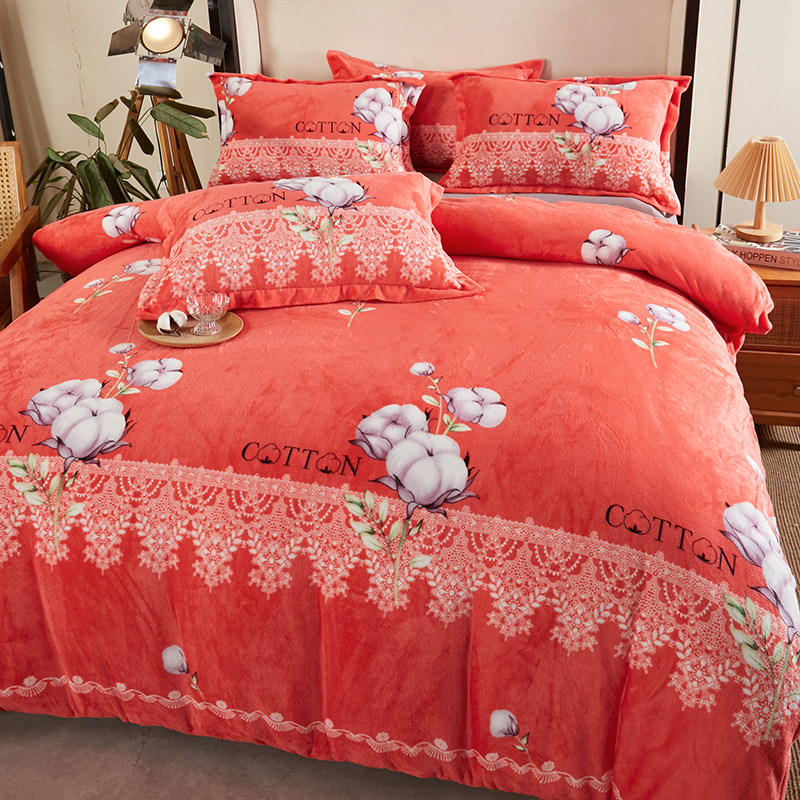 冬季加绒被套单件法兰绒保暖毛绒200x230法莱绒单双人珊瑚绒被罩