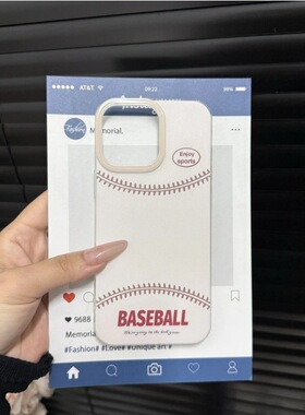 单层简约棒球适用iphone16pomax苹果15pr手机壳14新款13卡通12