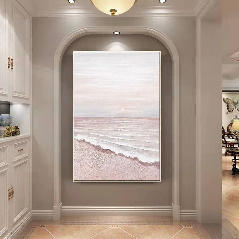 现代简约手绘油蒸蒸日上客厅沙发过道背景装饰画挂壁墙