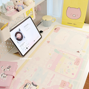 幼趣小狗乐园防水pu皮革桌垫可爱风卡通桌垫80*40cm