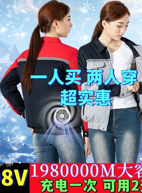 小贤夏季涤棉工装上衣降温风扇服