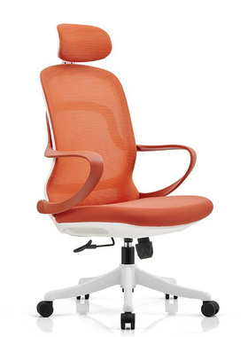 橙色主任办公椅电脑椅可升降网布商务家用舒适转椅靠背椅会议椅