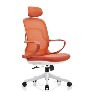 橙色主任办公椅电脑椅可升降网布商务家用舒适转椅靠背椅会议椅