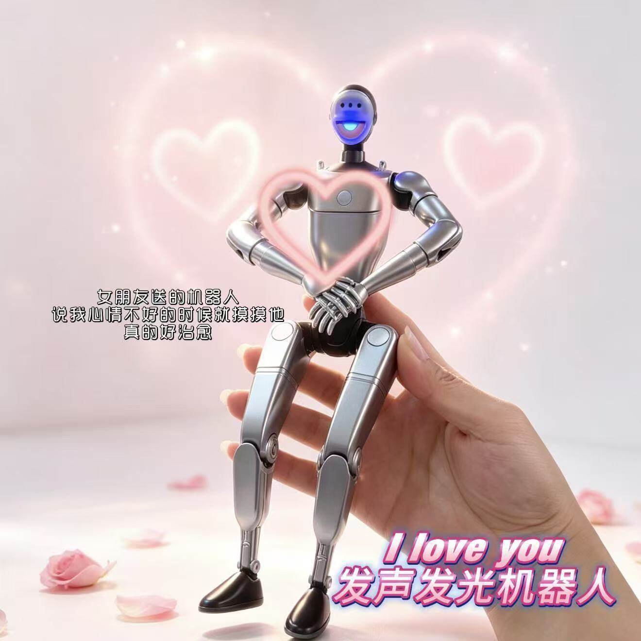 AI声光可动表白机器人变形玩具