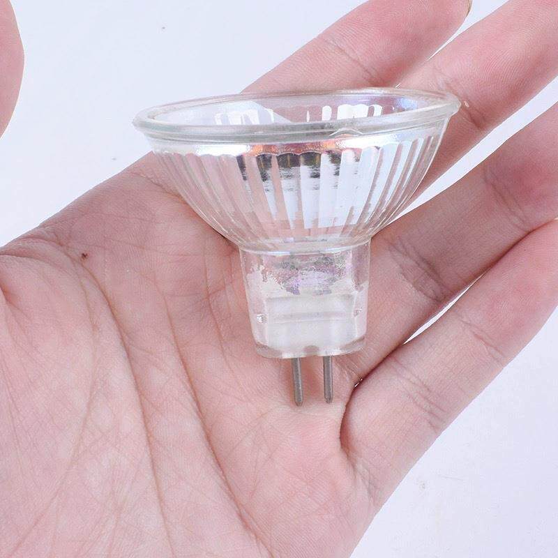 卤素灯MR11MR16插脚老式暖黄12v220v光源筒灯射灯灯杯加盖