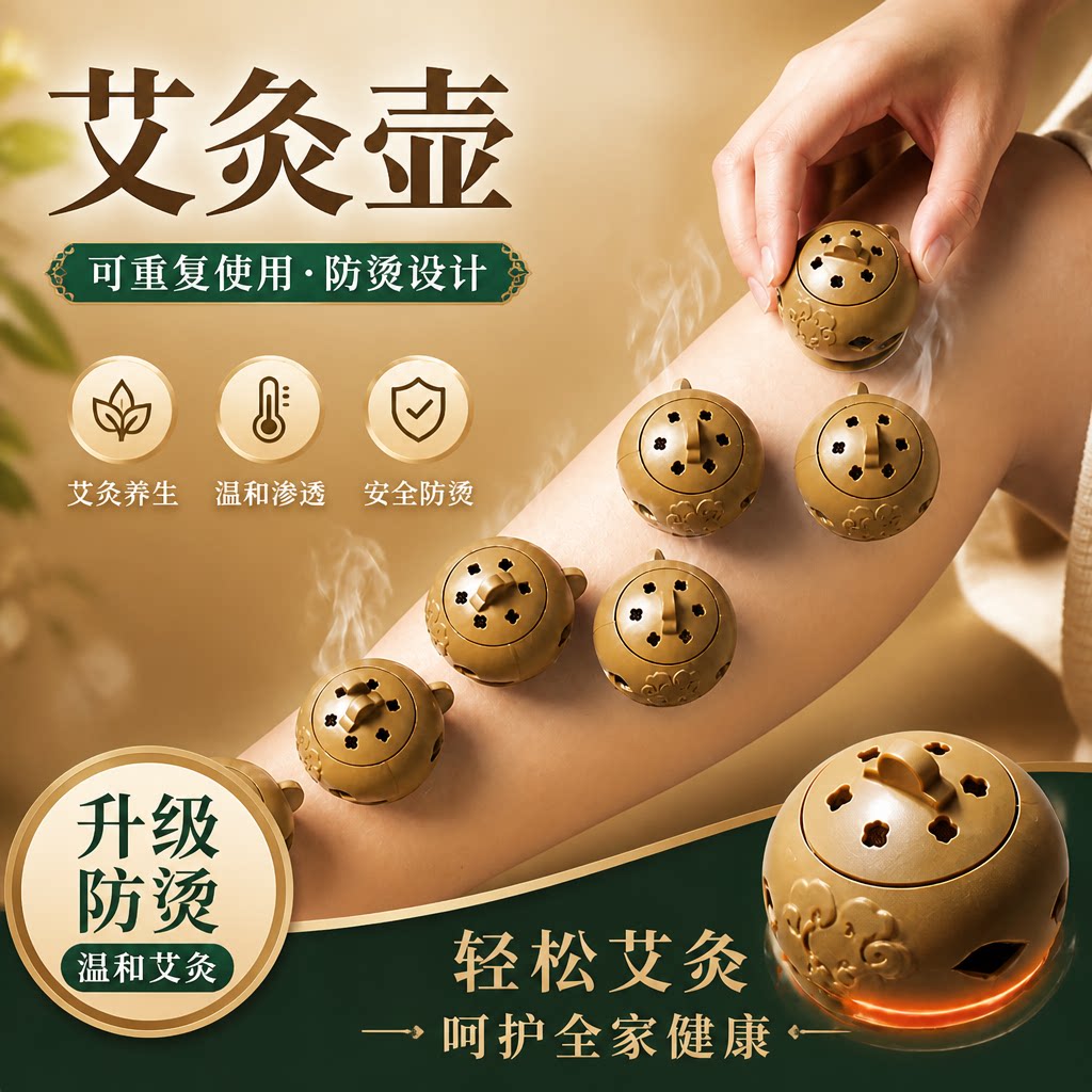 新型艾灸盒随身灸家用艾灸筒艾炙器具大全小艾灸壶艾草艾灸罐灸柱