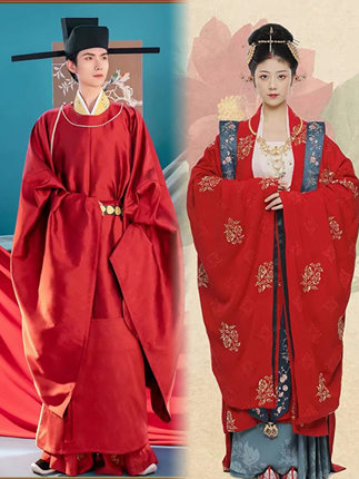 出租宋制汉服婚服2024年新娘结婚情侣古装嫁衣凤冠霞帔中式婚服