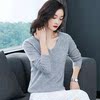 19 spring and autumn new pattern sweater V. Easy Socket Long sleeve Cardigan temperament have cash less than that is registered in the accounts Solid knitting Base coat