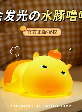 水豚噜噜拍拍硅胶氛围小夜灯男生送女生卧室睡眠可爱实用生日礼物