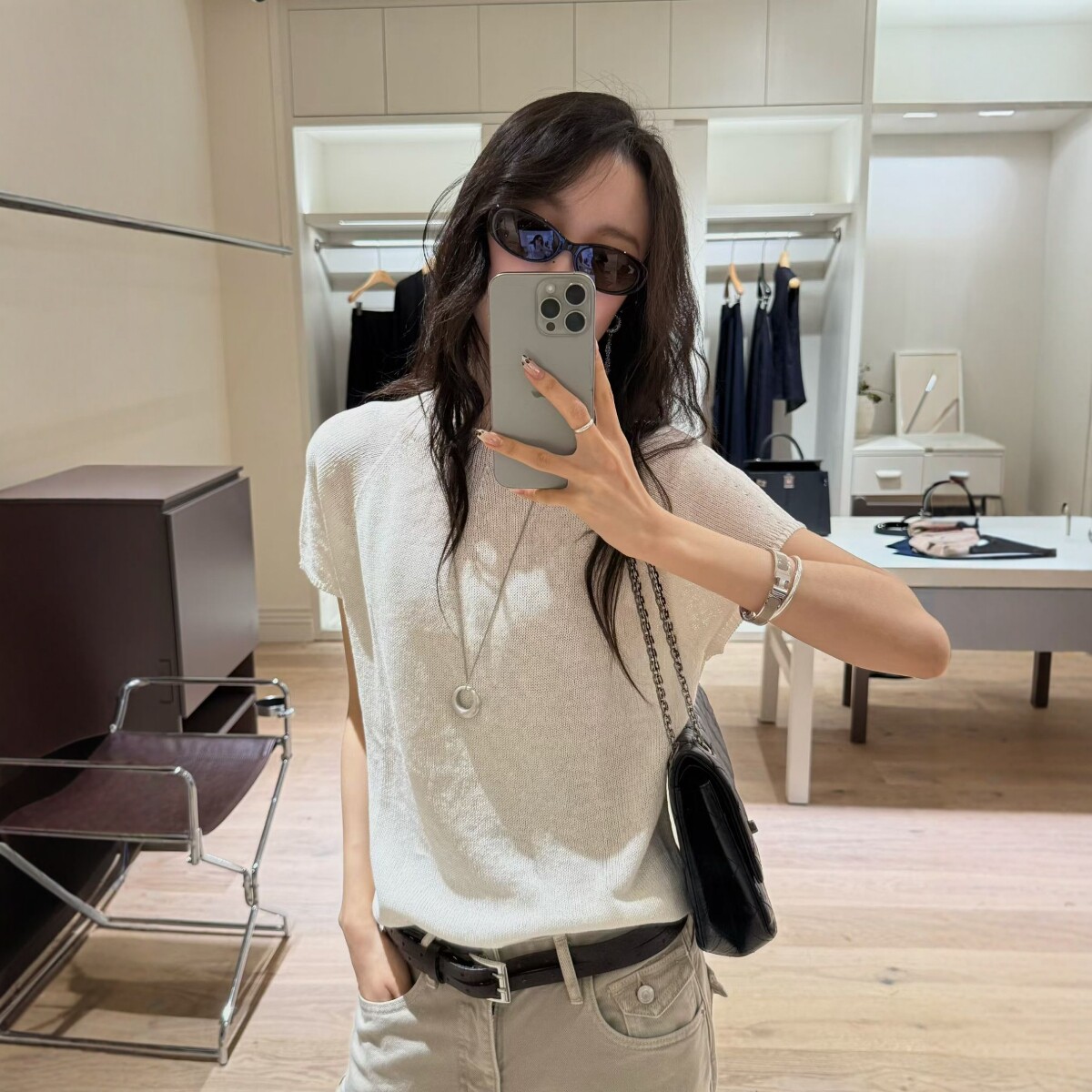 糖果色亚麻冰丝卷边短袖针织衫女2026春季新款休闲百搭舒适上衣