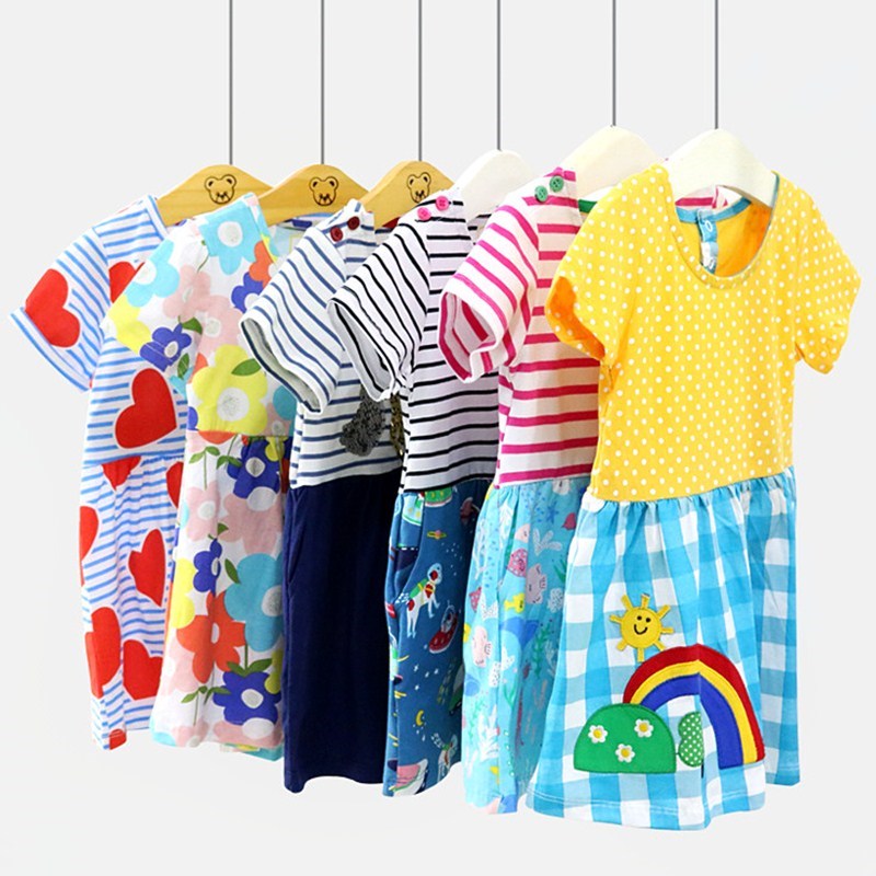 童装女童连衣裙短袖女孩衣服夏季儿童裙子小中童裙超洋气宝宝夏装(非品牌)