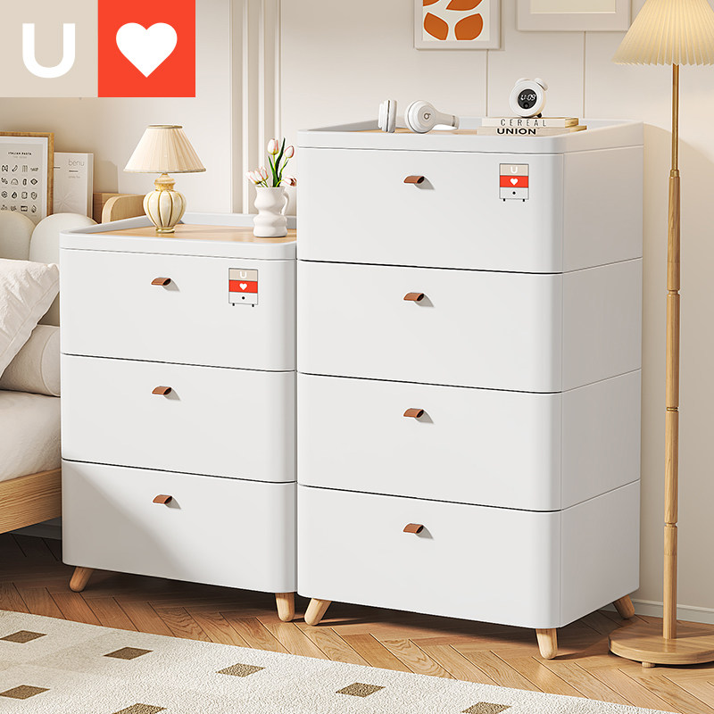 友耐收纳柜家用卧室抽屉式床头柜客厅免安装多层塑料储物柜置物柜,收纳整理,鞋柜,淘宝优惠券,粉丝福利购,淘宝优惠卷