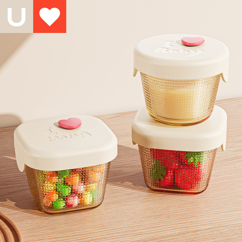 友耐宝宝辅食盒玻璃保鲜蒸煮微波加热蛋羹碗上班族带饭装汤小饭盒,餐饮具,保鲜盒,淘宝优惠券,粉丝福利购,淘宝优惠卷