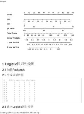 列线图Nomogram/COX/Logistic回归/R语言代码/咨询辅导分析代做