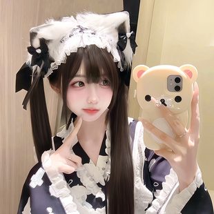 柚米一假发女日常双马尾扎好doll感长直发甜美lolita全头套假发女