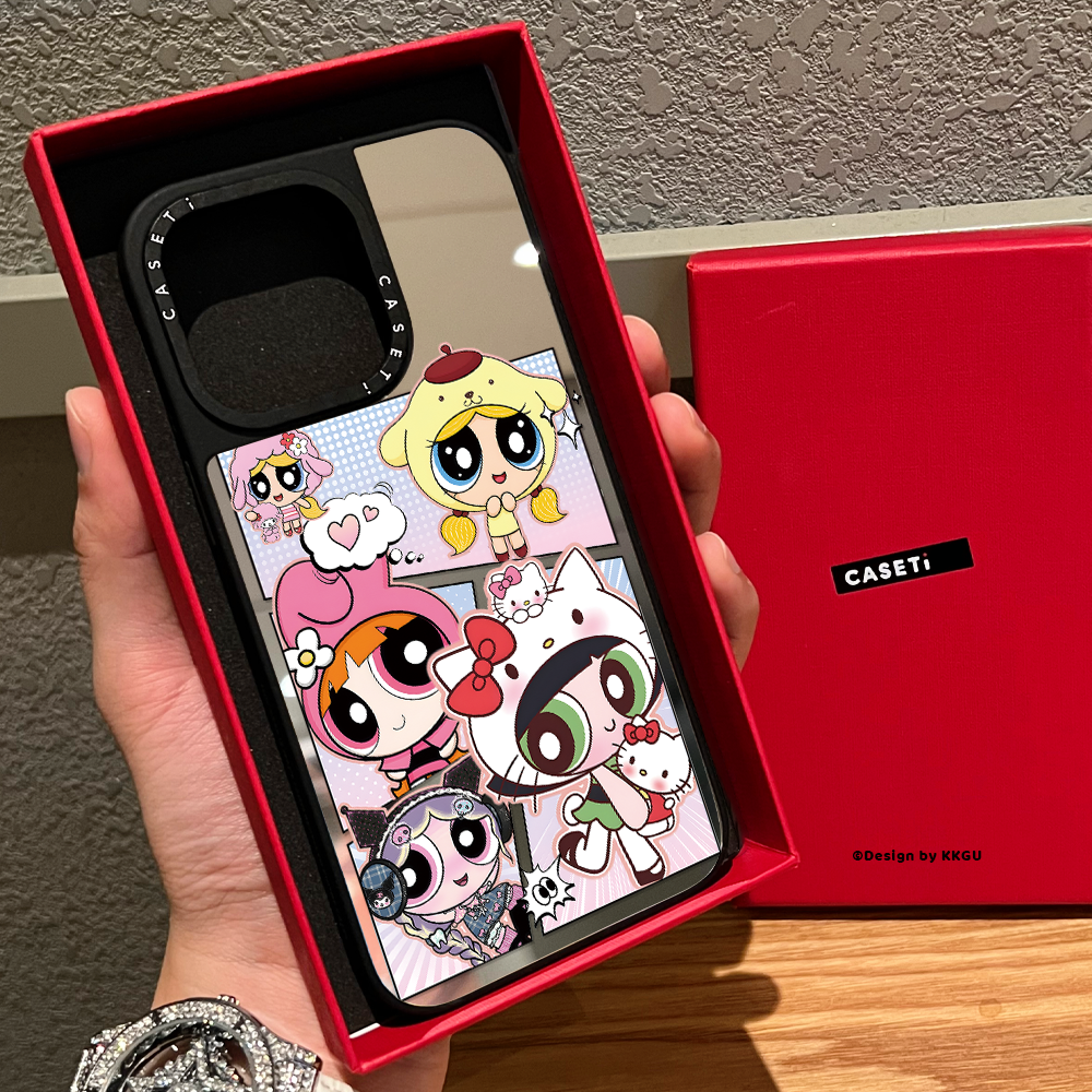 C家联名变装库洛米Kitty飞天小女警适用iphone16promax手机壳17pro苹果15plus镜面MagSafe磁吸14日系卡通13女