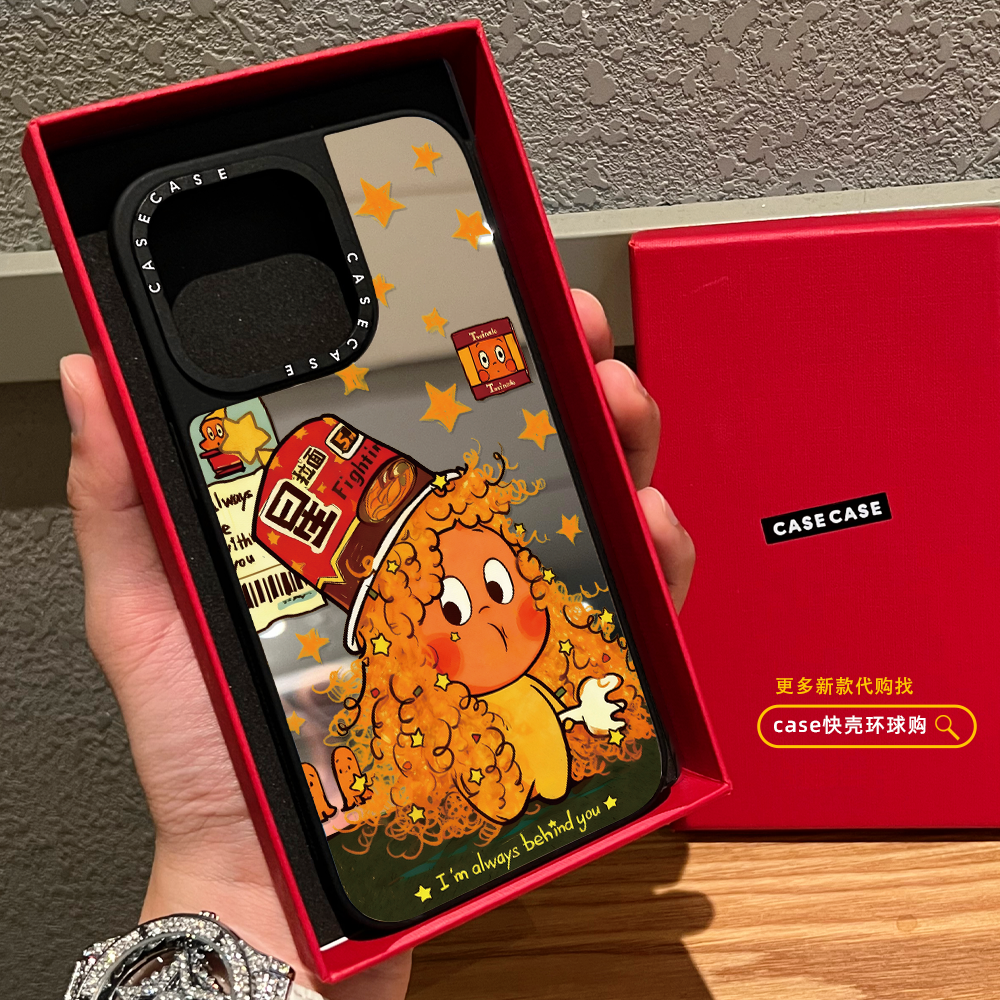 C家爆炸头拉面星星人适用iphone17promax手机壳16pro苹果15磁吸MagSafe镜面14plus保护套13卡通12可爱Air日韩