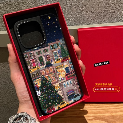 C家圣诞建筑街头景色适用iphone17promax手机壳16pro苹果15磁吸MagSafe镜面14plus复古小众13艺术Air女12时尚