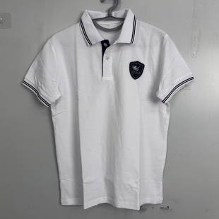 北京市朝阳区白家庄小学同款校服来图定制白色polo衫翻领蓝杠