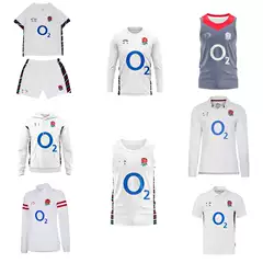 New Product 2024 England National Team Short-Sleeved Women's and Children's Rugby Uniform Set England Rugby