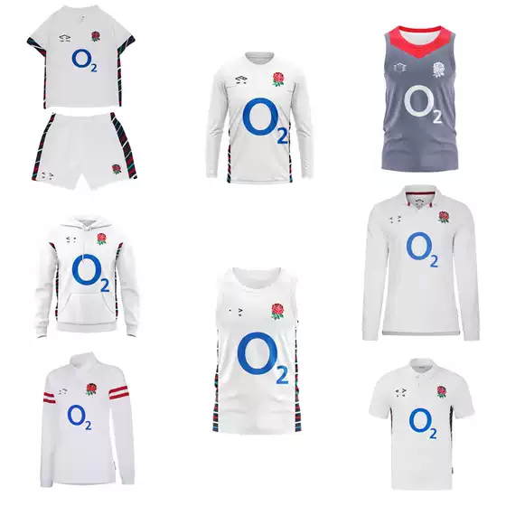 New Product 2024 England National Team Short-Sleeved Women's and Children's Rugby Uniform Set England Rugby